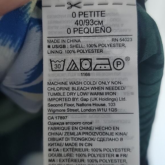 Banana Republic Chelsea Strappy Asymmetrical Floral Dress, Size 0P - Picture 8 of 8